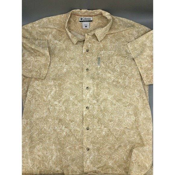 Columbia Mens Large Cream Color Camp Shirt Large - Picture 6 of 11